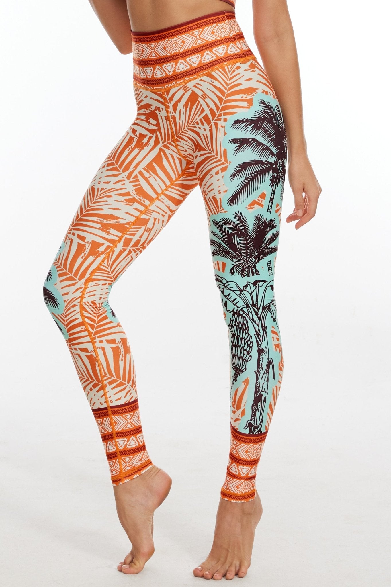 Silverwind Sunset Palms High Waisted Leggings Orange XXL Orange Palm