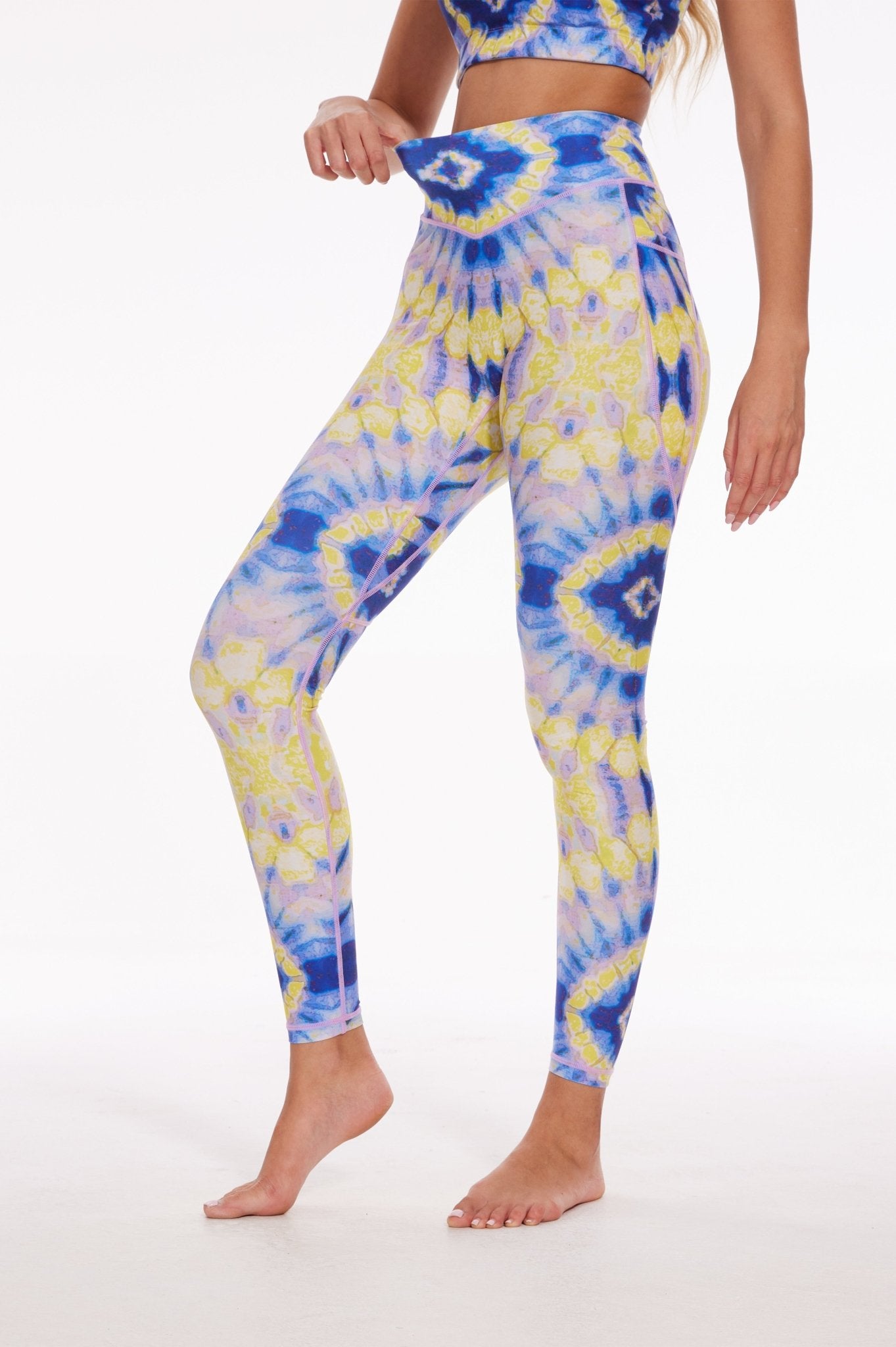 Abstract Dip - Dye High - waisted Leggings - MYSILVERWIND