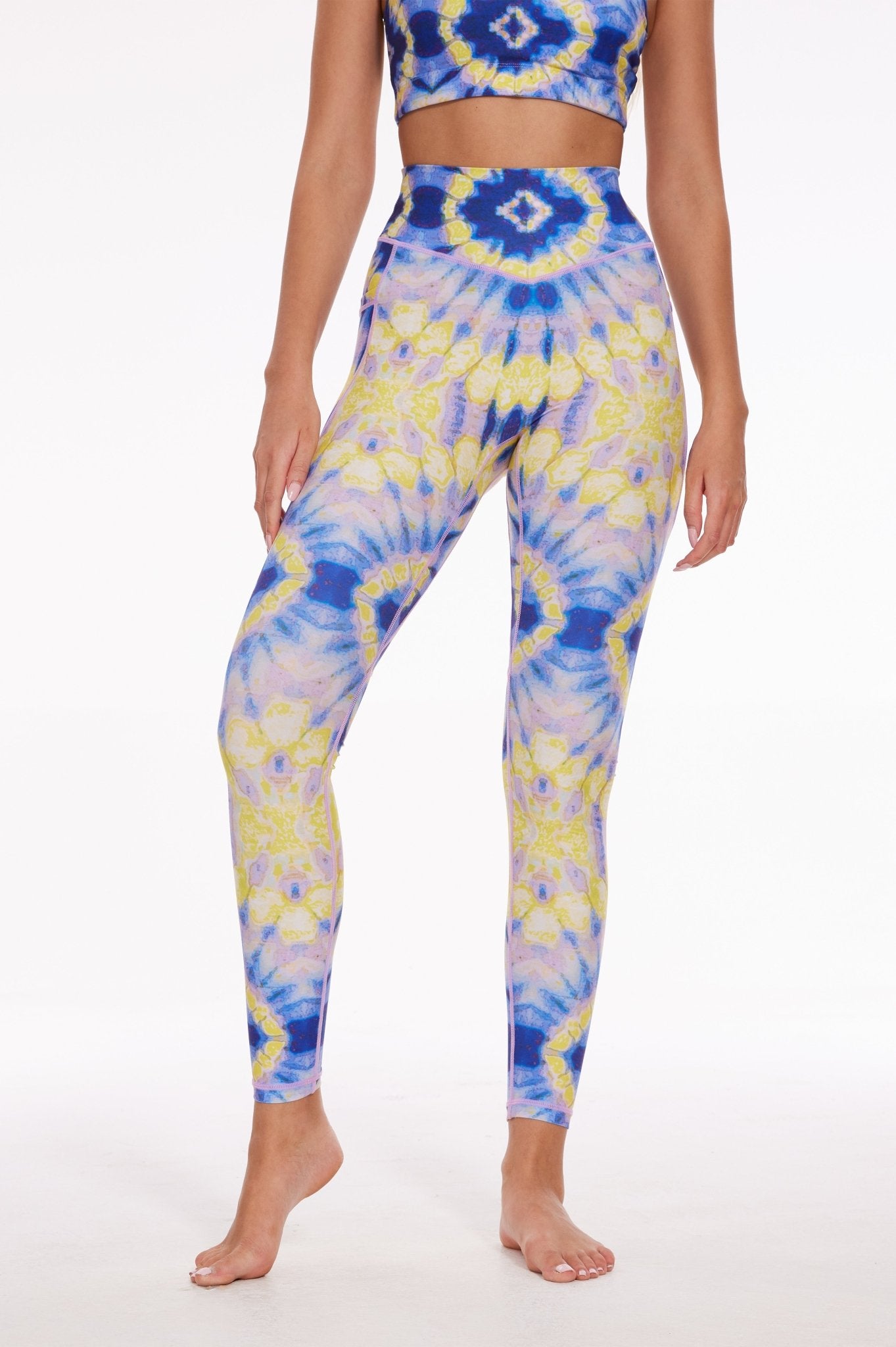 Abstract Dip - Dye High - waisted Leggings - MYSILVERWIND