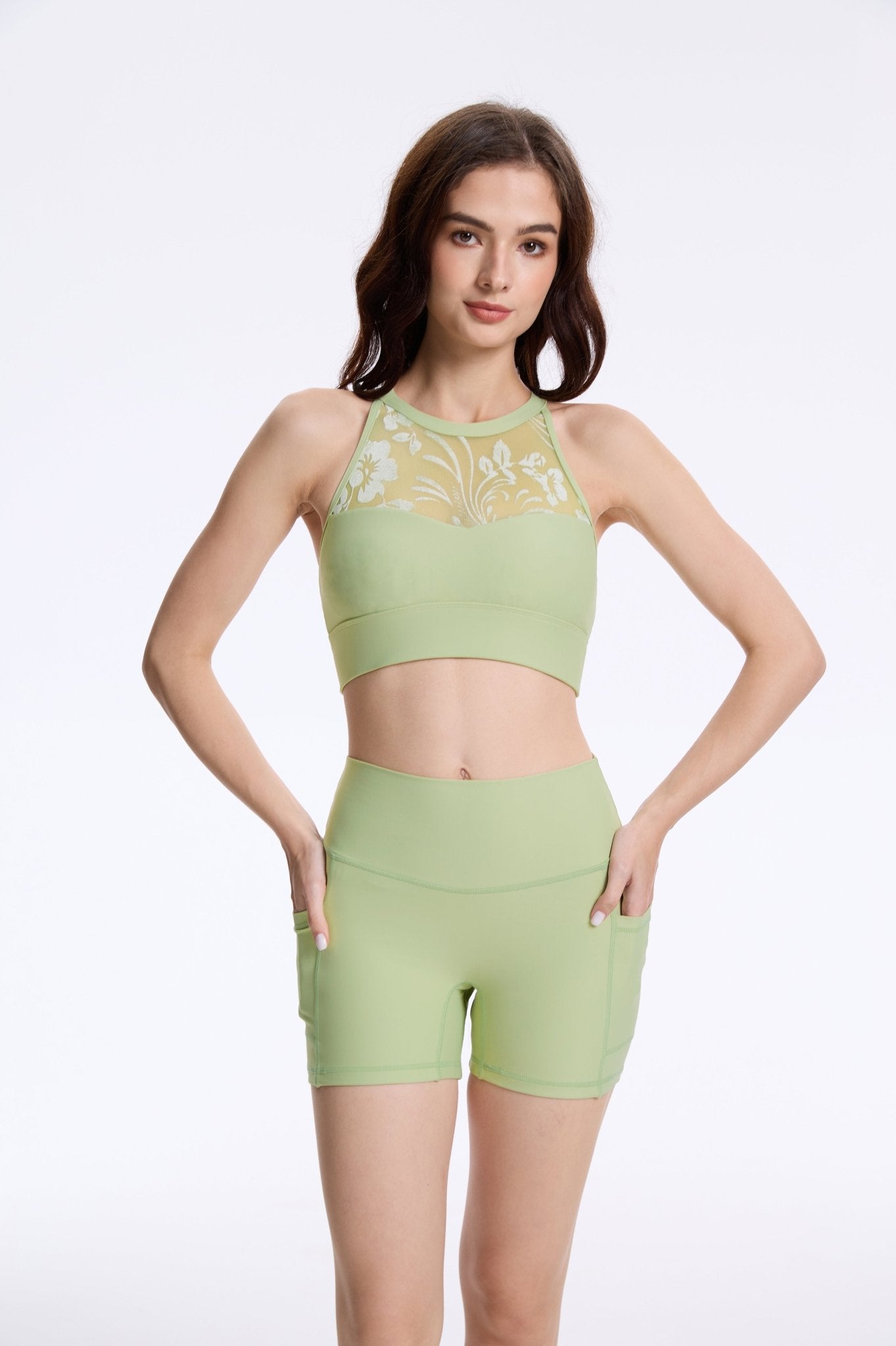 AirEase High - waisted Shorts with Pockets - Fresh Apple Green - MYSILVERWIND