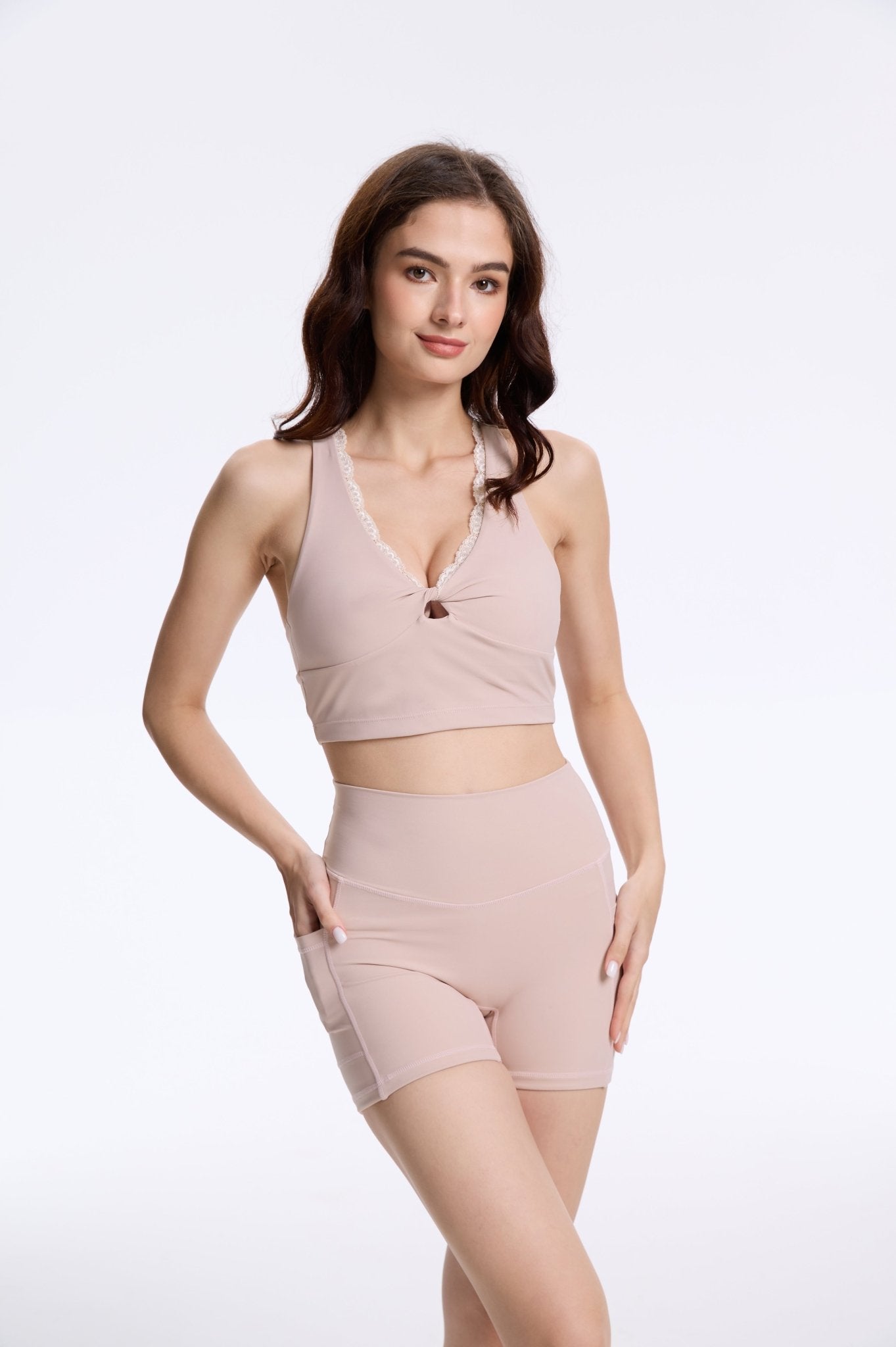 AirEase High - waisted Shorts with Pockets - Light Pink - MYSILVERWIND