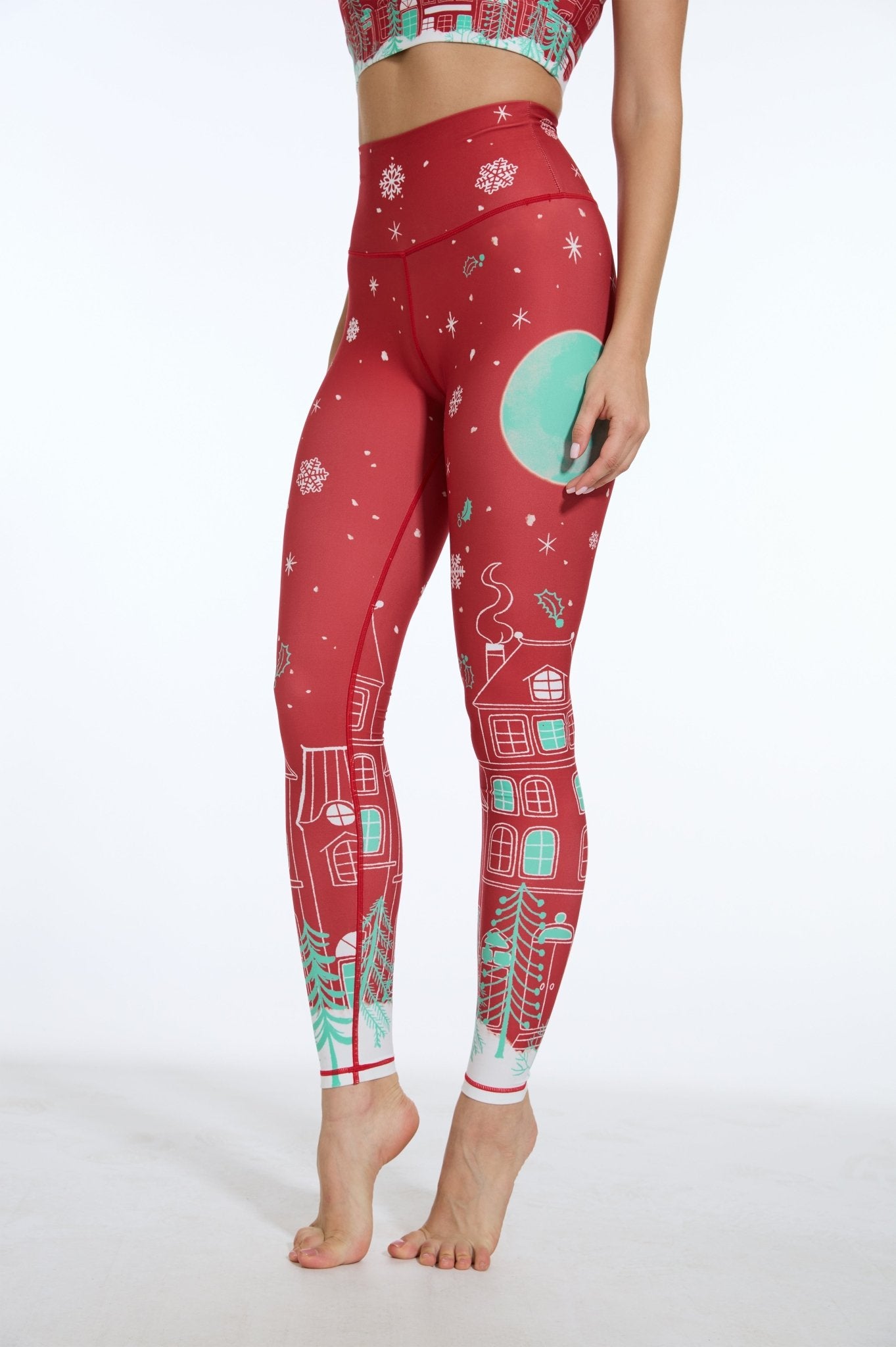 Christmas Glow Night High - waisted Leggings - MYSILVERWIND