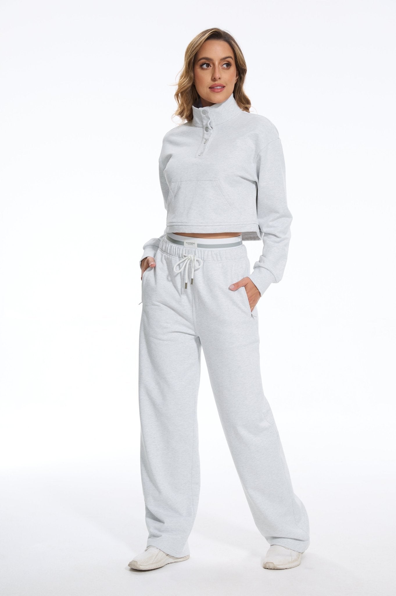 Cozy Double Wasited Joggers SweatPants - Light Grey - MYSILVERWIND