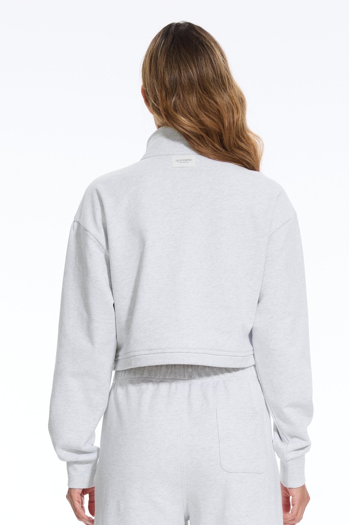 Cozy Fleece Cropped Hoodie - Light Grey - MYSILVERWIND