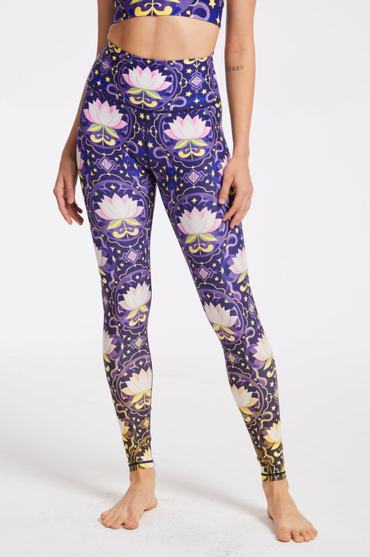 Divine Lotus High - Waisted Leggings - MYSILVERWIND