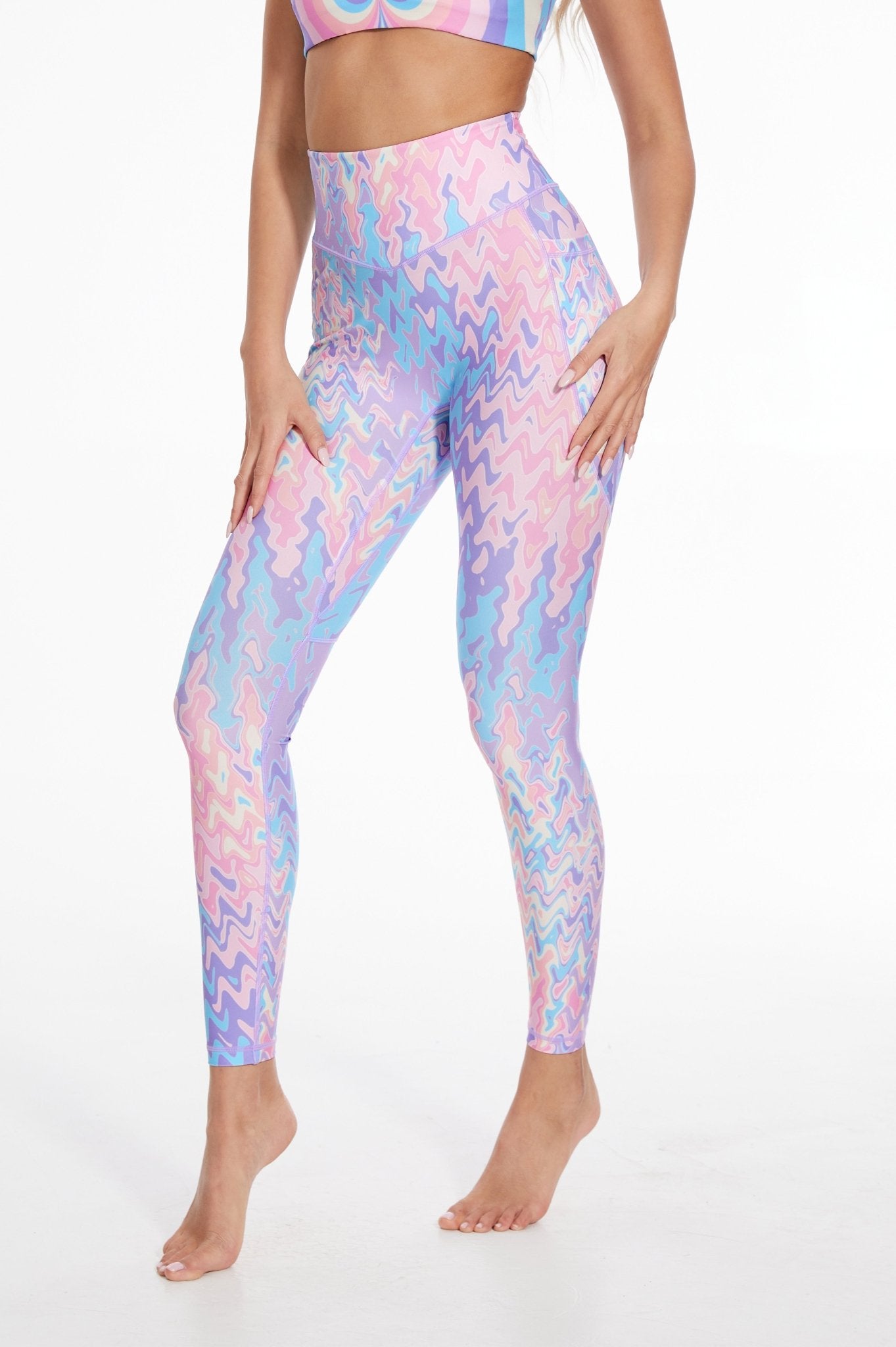 Dopamine Butterfly High - Waisted Pocket Leggings - MYSILVERWIND