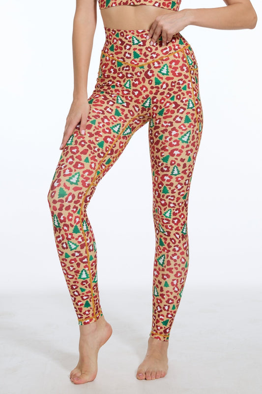 Festive Roar High - waisted Leggings with Pockets - MYSILVERWIND