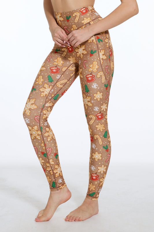 Happy Gingerbread Man High - waisted Leggings with Pockets - MYSILVERWIND