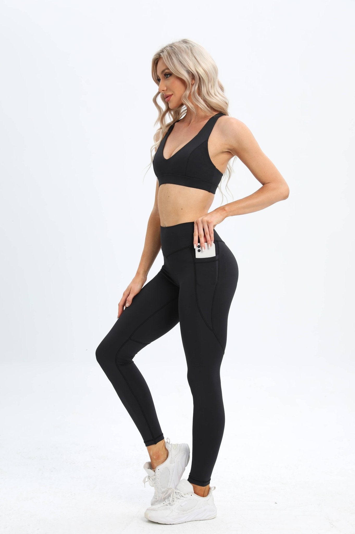 HeyCloud High - waisted Pocket Leggings - Classic Black - MYSILVERWIND