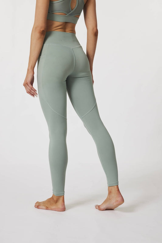 HeyCloud High - waisted Pocket Leggings - Sage Green - MYSILVERWIND