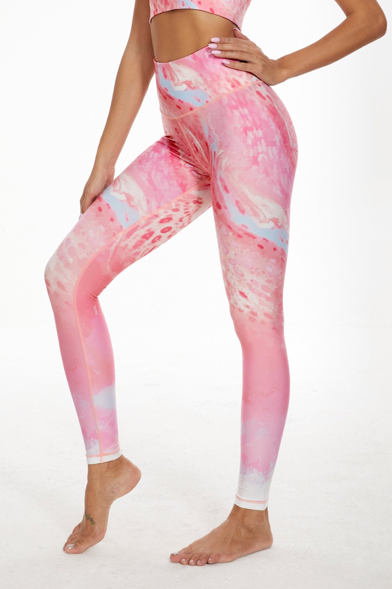 Illusion High - waisted Leggings - Pink - MYSILVERWIND