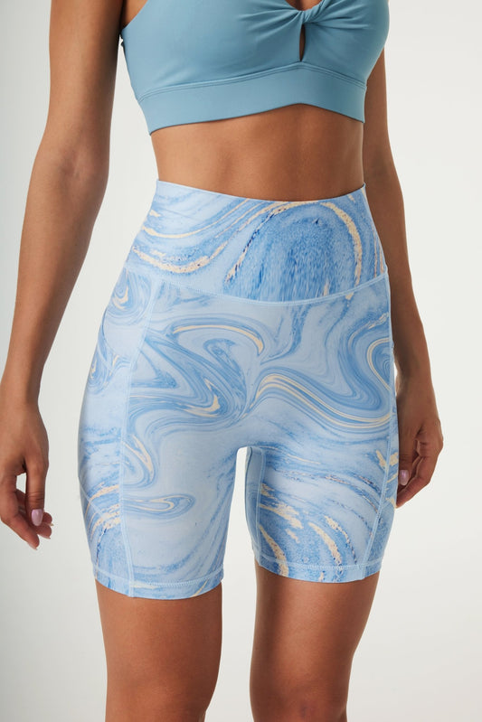 Illusion High - waisted Shorts - Ocean Blue - MYSILVERWIND