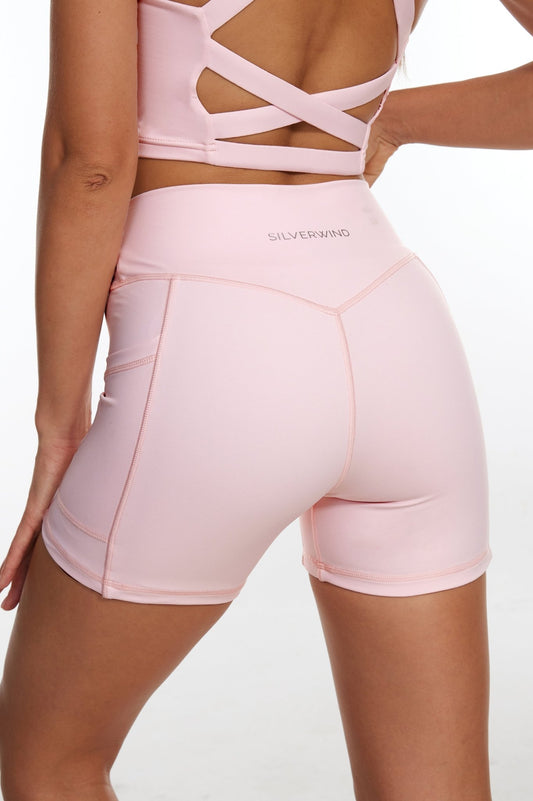 LuxeCool High - waisted Shorts - Crystal Pink - MYSILVERWIND