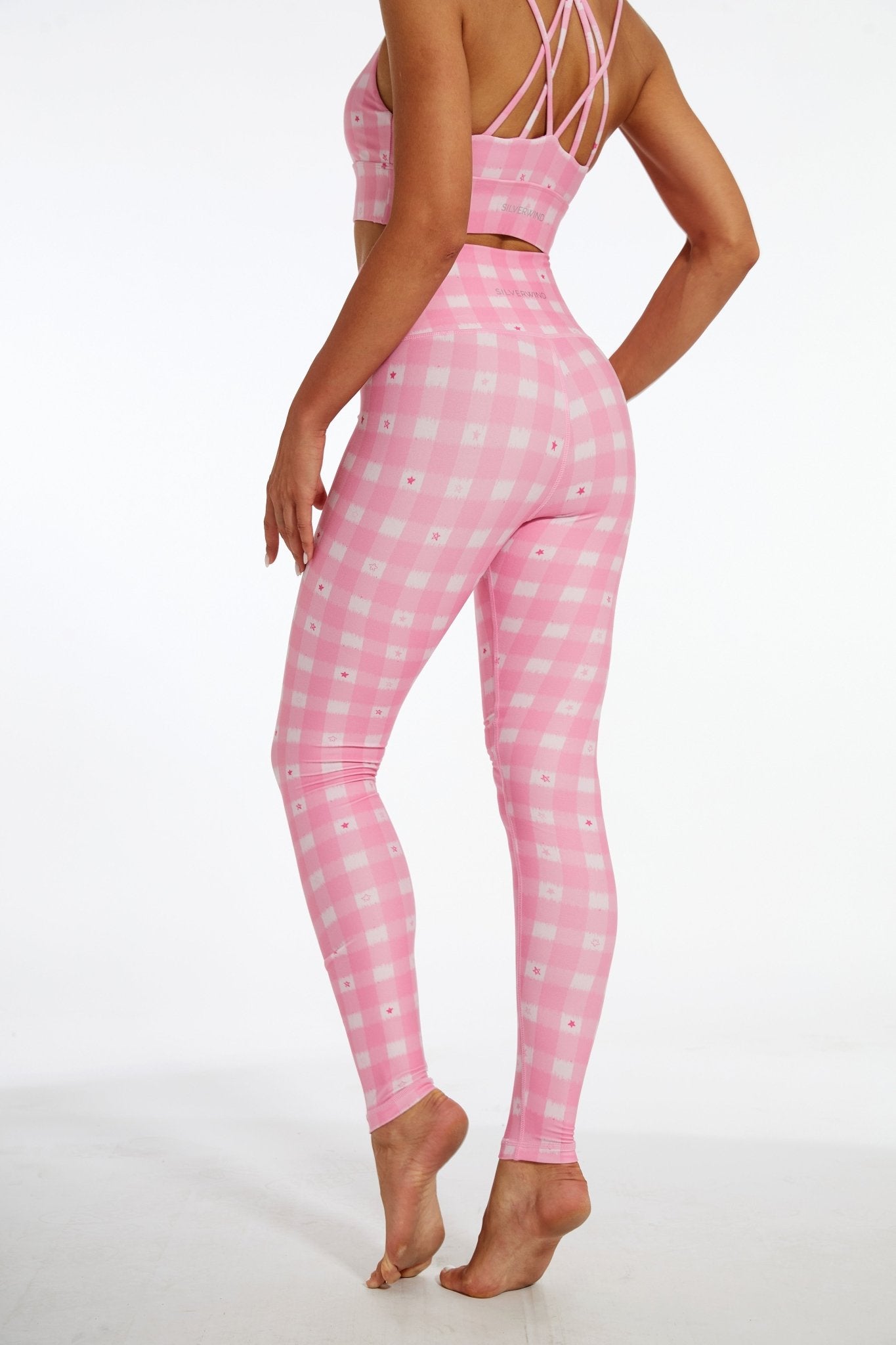 Pink Stars High - waisted Leggings - MYSILVERWIND