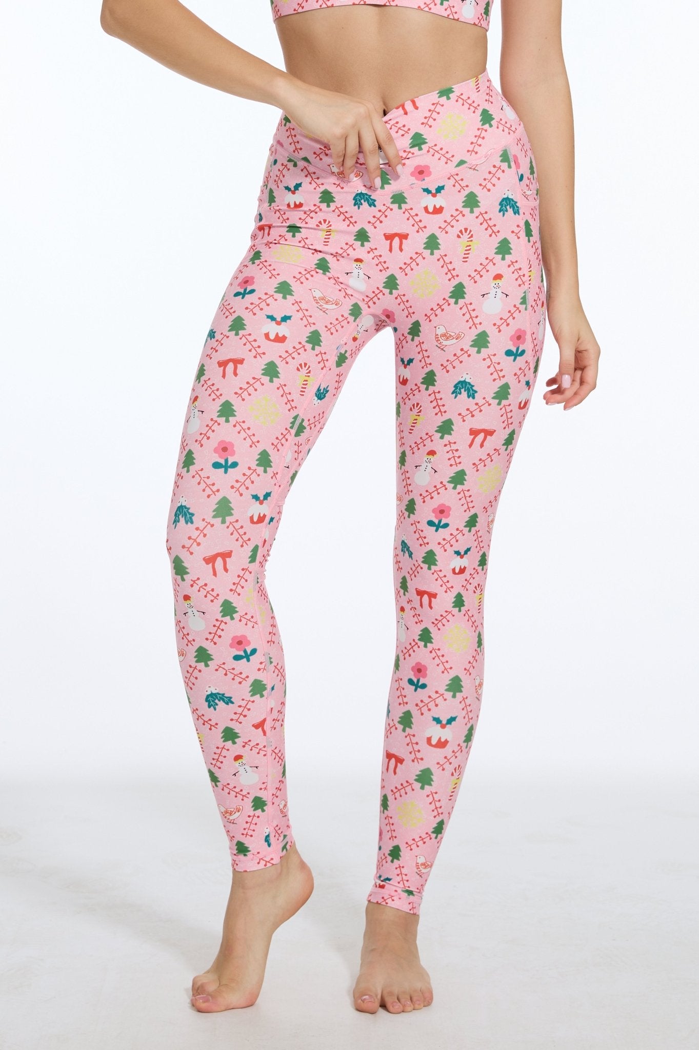 Pinky Cheer High - waisted Leggings with Pockets - MYSILVERWIND