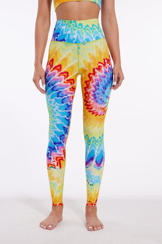 Rainbow Spiral High - waisted Leggings - MYSILVERWIND