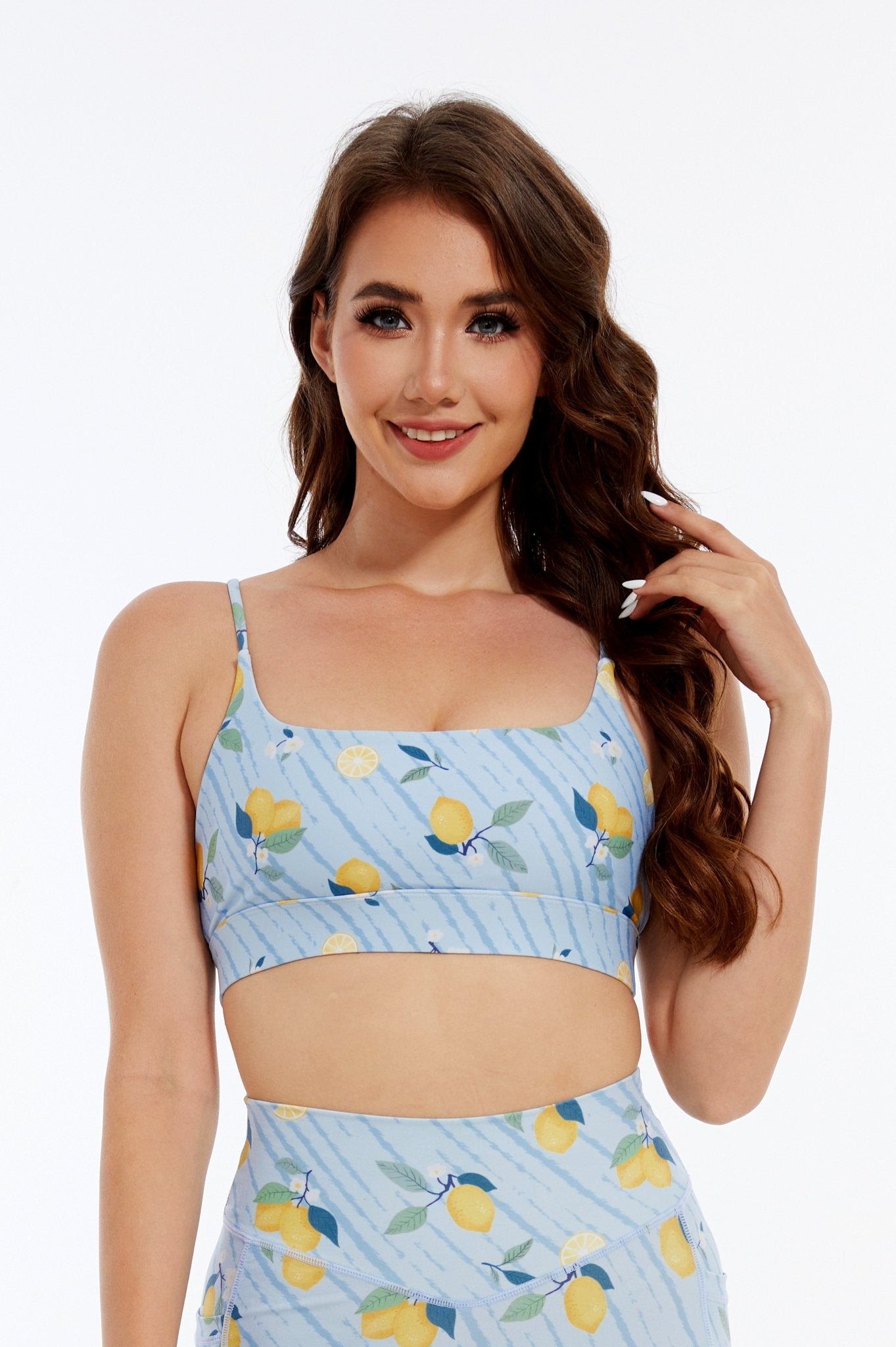 Refreshing Lemon Strappy Sports Bra - MYSILVERWIND