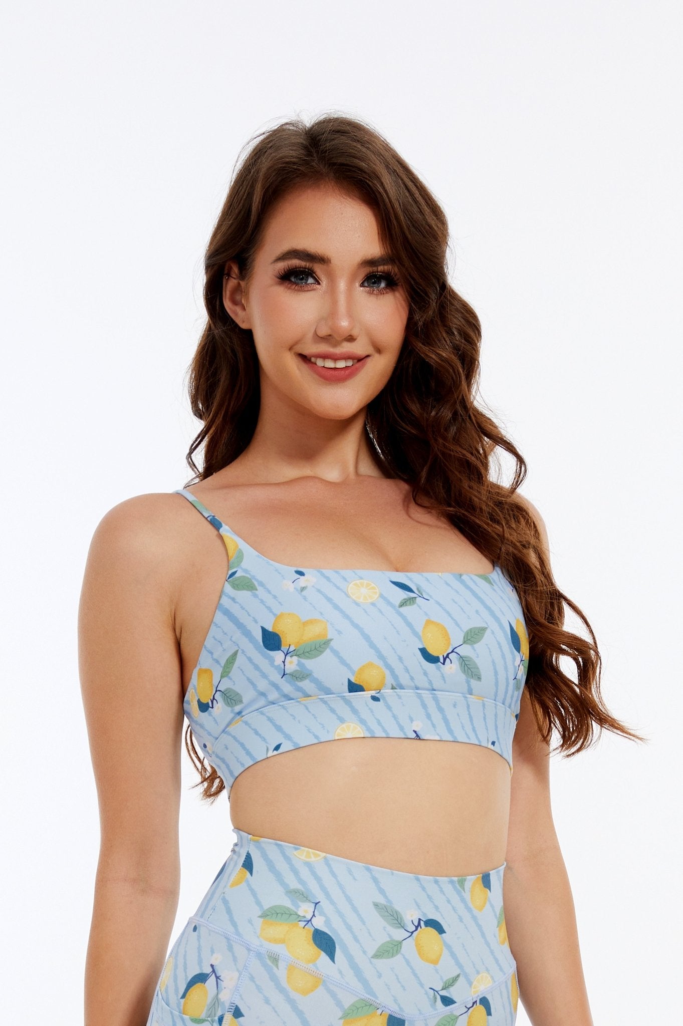 Refreshing Lemon Strappy Sports Bra - MYSILVERWIND