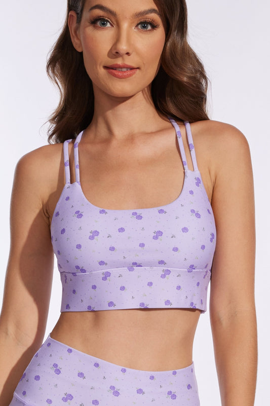 Romantic Purple Rose Sports Bra - MYSILVERWIND