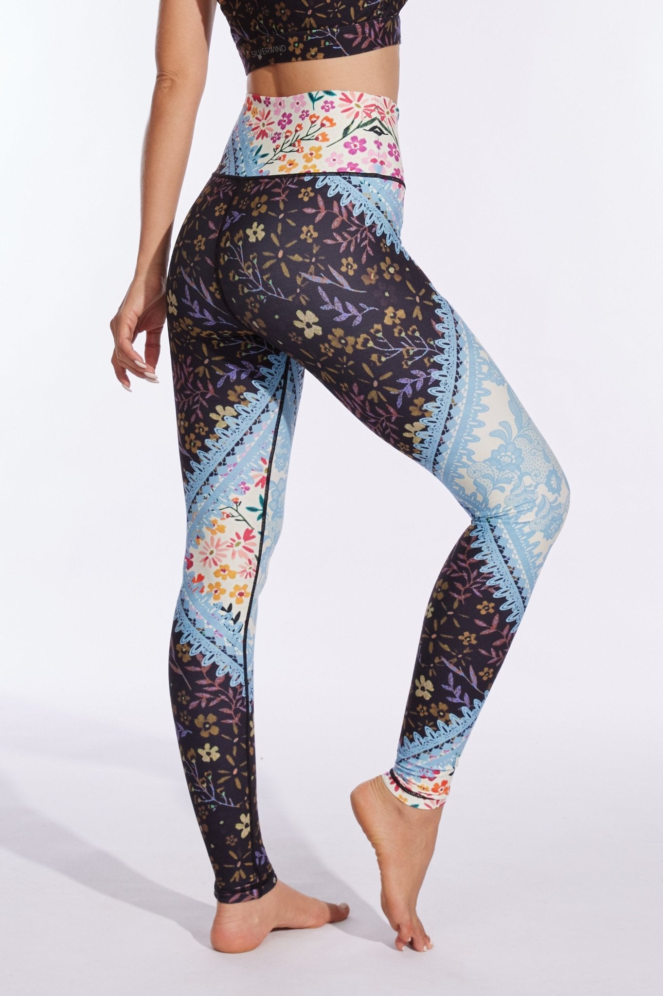 Serene Floral Patchwork High - waisted Leggings - MYSILVERWIND