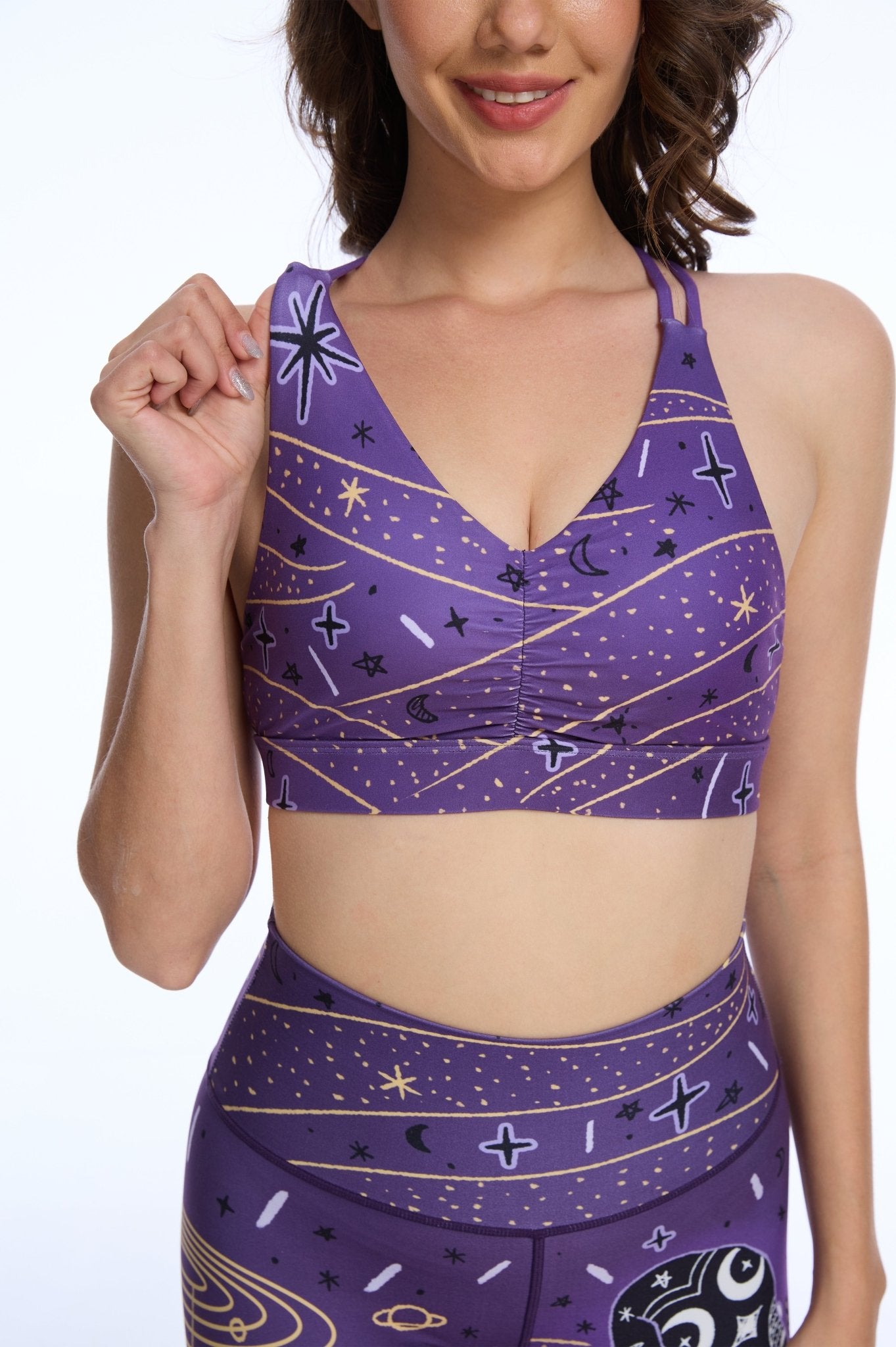 Serpent Cosmos V shape Strappy Sports Bra - MYSILVERWIND