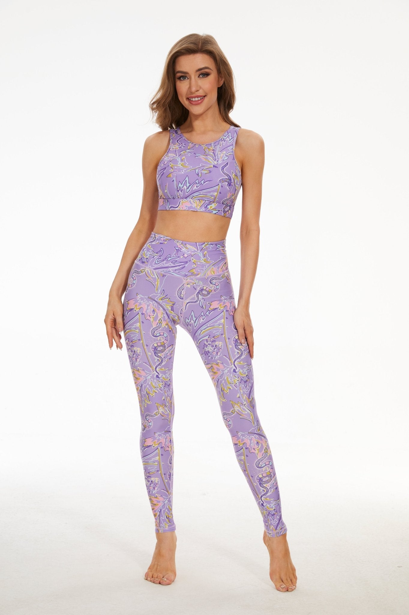 Serpent High - waisted Leggings - Light Purple - MYSILVERWIND