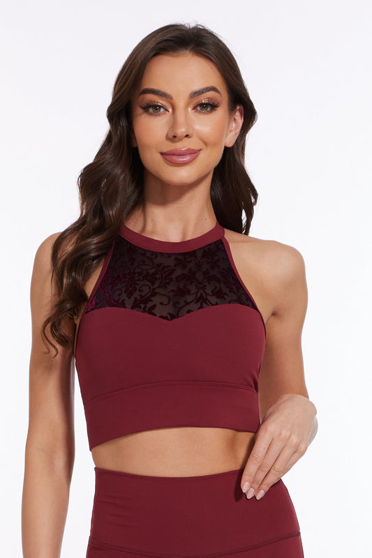 Sexy Flora Mesh Bra - Angora Red - MYSILVERWIND