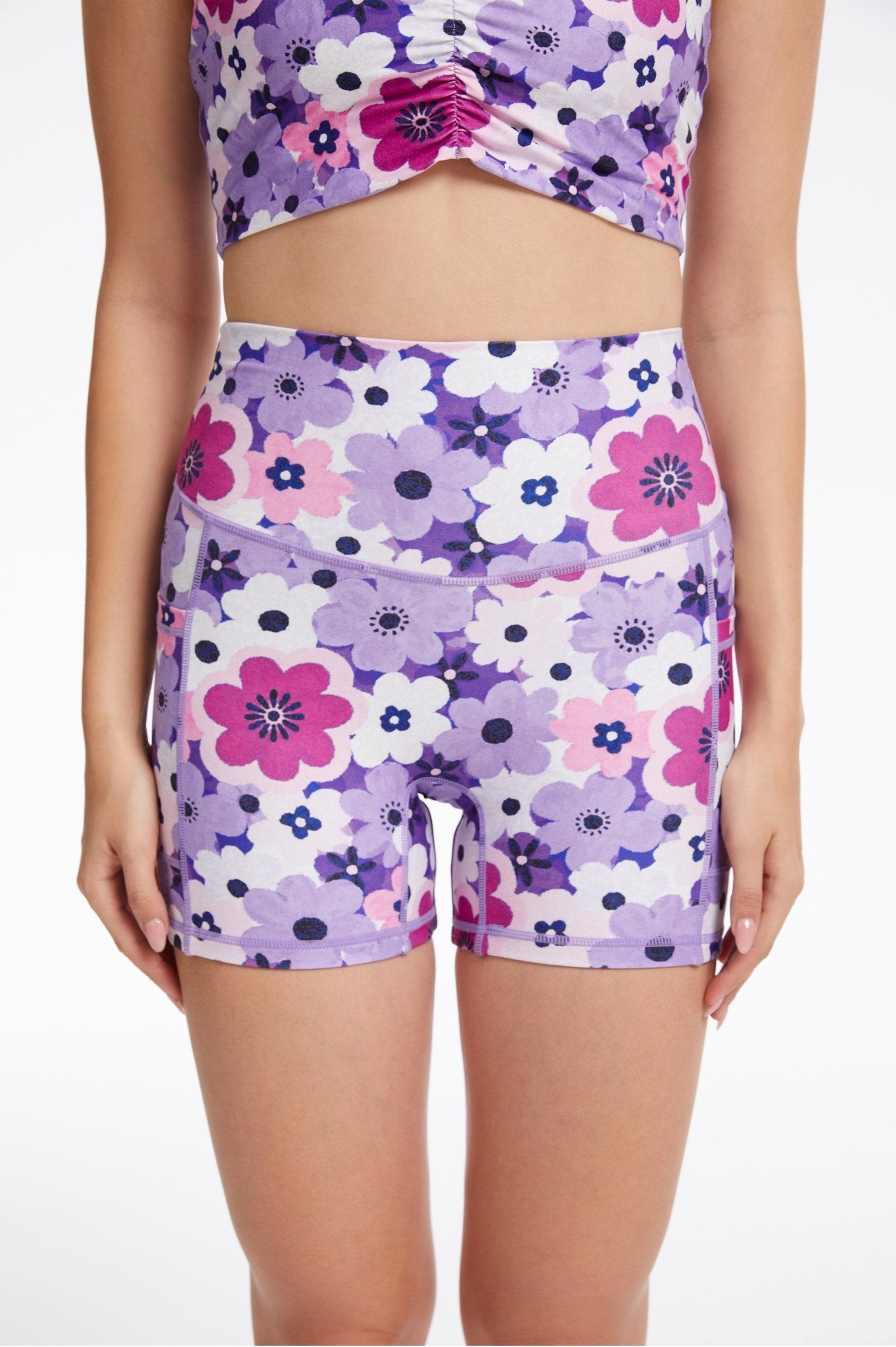 Sweet Blossom High - Waisted Shorts With Pockets - MYSILVERWIND