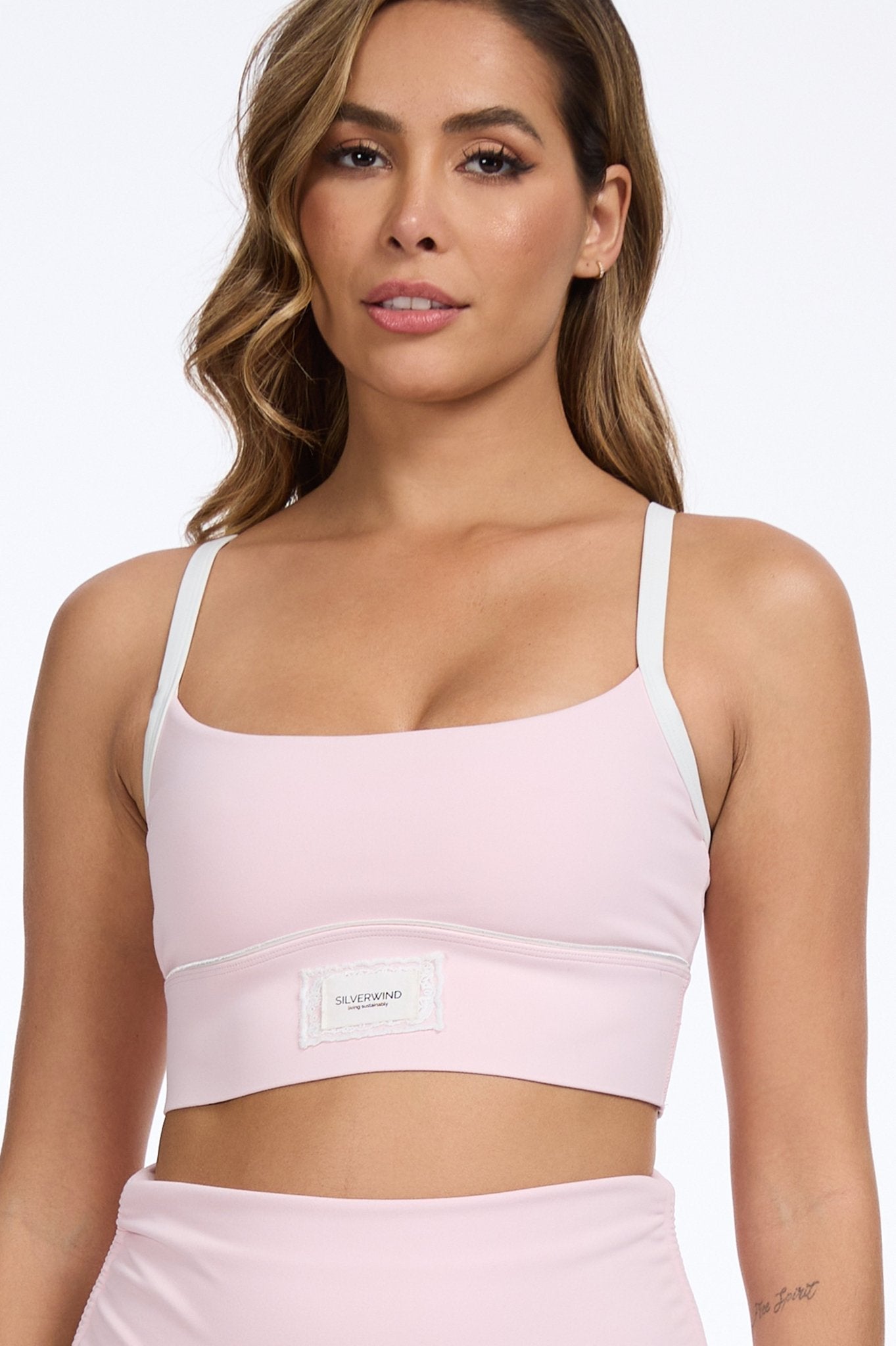 U - Neck Color - block Yoga Sports Bra - Pink - MYSILVERWIND