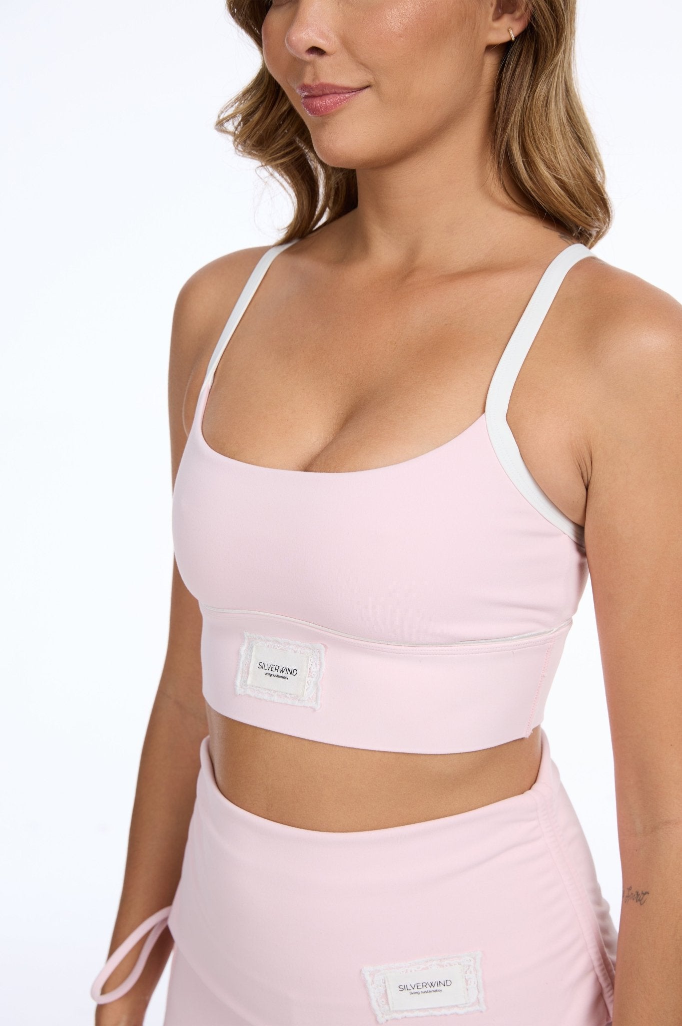 U - Neck Color - block Yoga Sports Bra - Pink - MYSILVERWIND