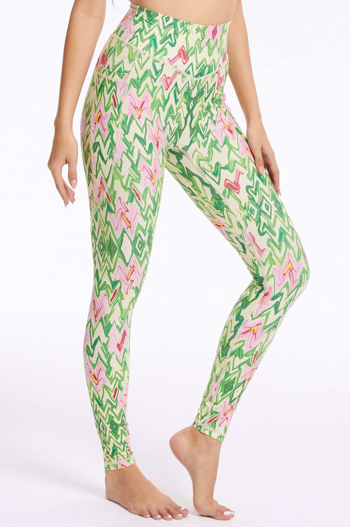 Verdant Lace High - Waisted Leggings With Pockets - MYSILVERWIND