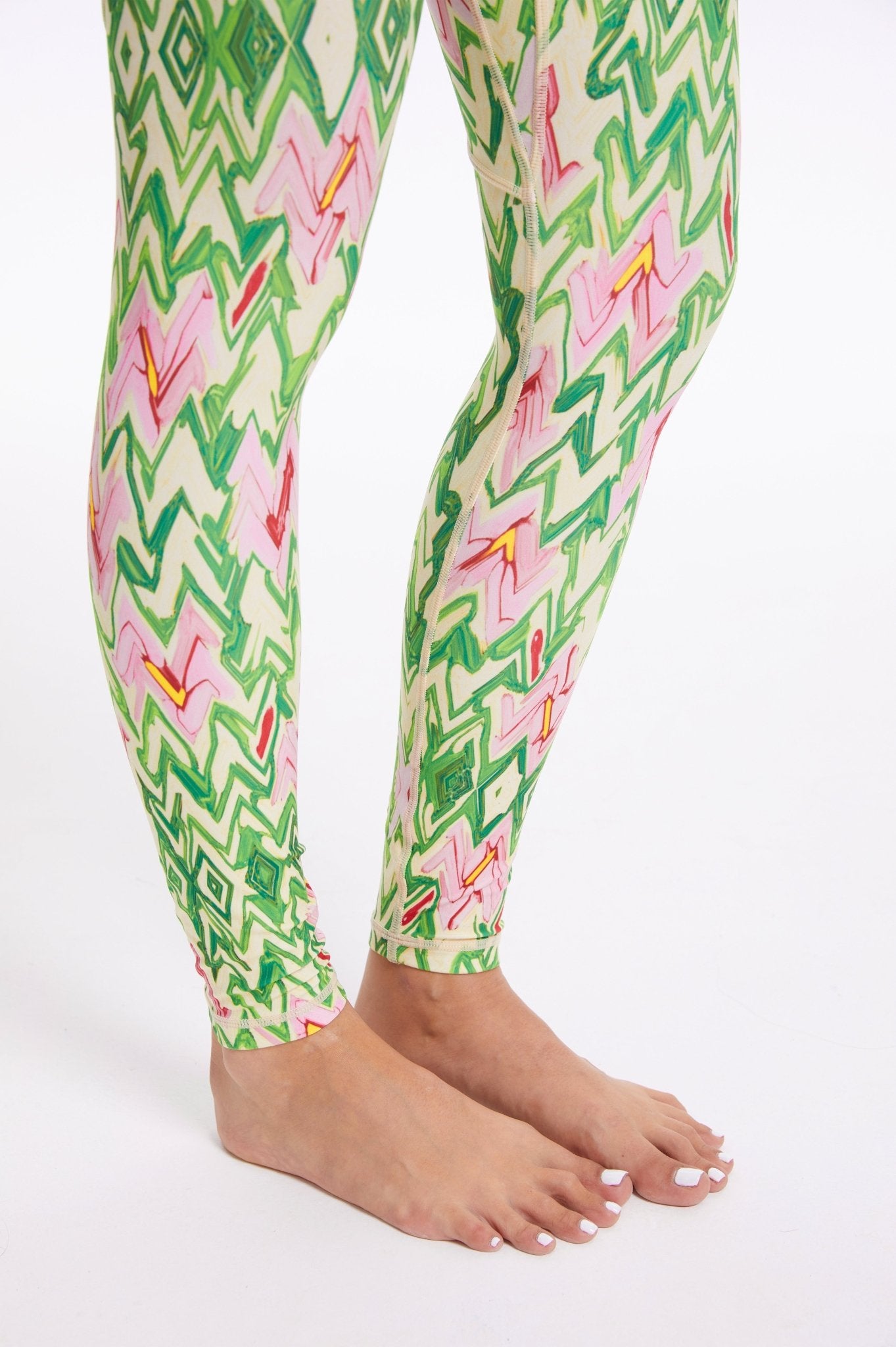 Verdant Lace High - Waisted Leggings With Pockets - MYSILVERWIND