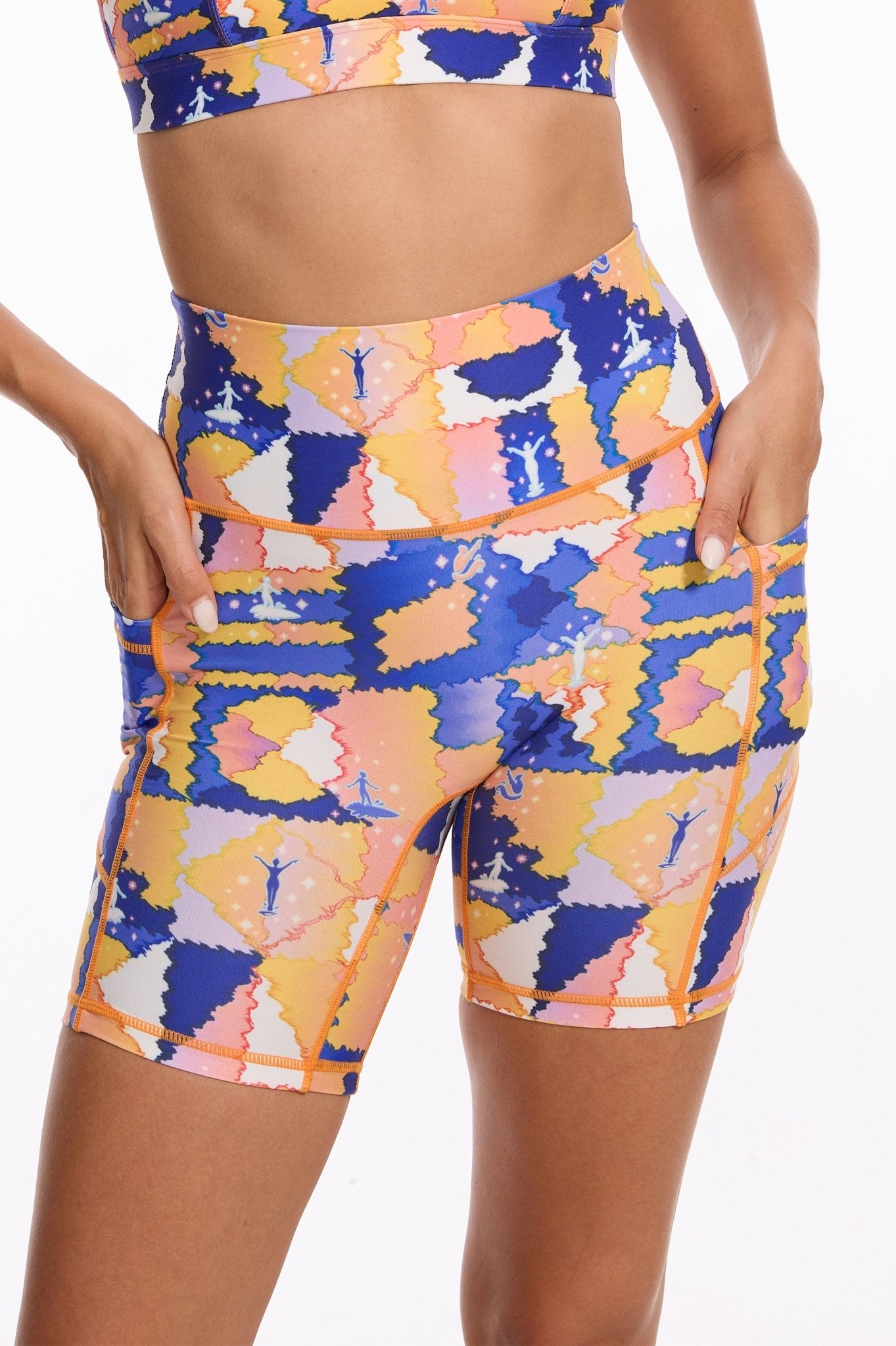 Vibrant Triumph High - wasited Shorts - Orange - MYSILVERWIND